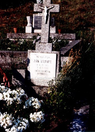 Jan Vrabel's headstone