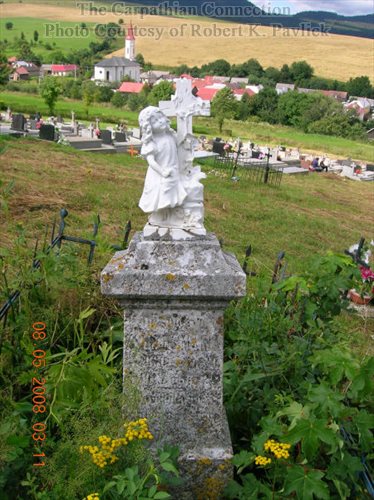 Cemetery with Village in Distance